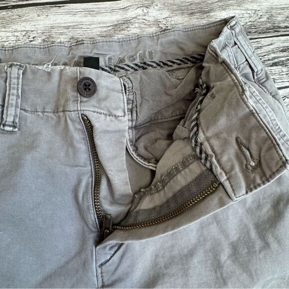 American Eagle Outfitters Flex Men's Slim Fit Light Grey Gray Chinos 29 x 34 Zip - Picture 8 of 13